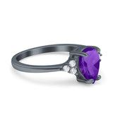 Pear Teardrop Natural Stone Classic Ring