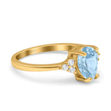 Pear Teardrop Natural Stone Classic Ring