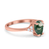 Pear Teardrop Natural Stone Classic Ring