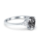 Pear Teardrop Natural Stone Classic Ring