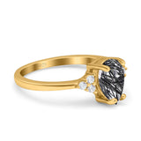 Pear Teardrop Natural Stone Classic Ring