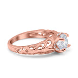 Art Deco Round Natural Stone Filigree Ring