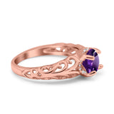 Art Deco Round Natural Stone Filigree Ring