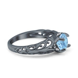 Art Deco Round Natural Stone Filigree Ring