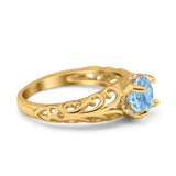 Art Deco Round Natural Stone Filigree Ring