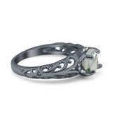 Art Deco Round Natural Stone Filigree Ring