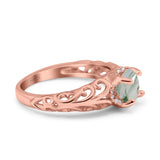 Art Deco Round Natural Stone Filigree Ring
