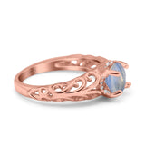 Art Deco Round Natural Stone Filigree Ring