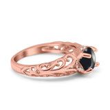 Art Deco Round Natural Stone Filigree Ring
