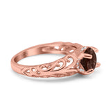 Art Deco Round Natural Stone Filigree Ring