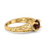 Art Deco Round Natural Stone Filigree Ring