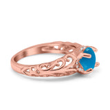 Art Deco Round Natural Stone Filigree Ring
