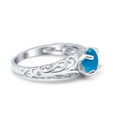 Art Deco Round Natural Stone Filigree Ring