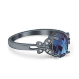 Art Deco Oval Natural Stone Butterfly Ring