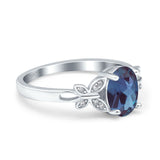 Art Deco Oval Natural Stone Butterfly Ring