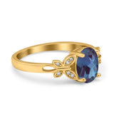 Art Deco Oval Natural Stone Butterfly Ring