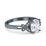 Art Deco Oval Natural Stone Butterfly Ring