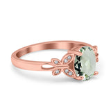 Art Deco Oval Natural Stone Butterfly Ring