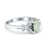 Art Deco Oval Natural Stone Butterfly Ring