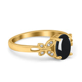 Art Deco Oval Natural Stone Butterfly Ring