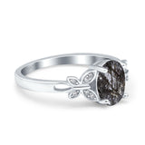 Art Deco Oval Natural Stone Butterfly Ring