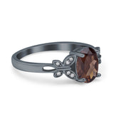 Art Deco Oval Natural Stone Butterfly Ring