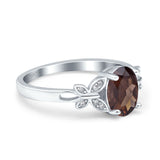 Art Deco Oval Natural Stone Butterfly Ring