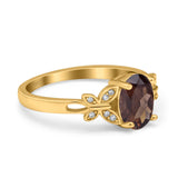 Art Deco Oval Natural Stone Butterfly Ring