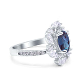 Floral Oval Natural Stone Cocktail Ring