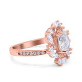 Floral Oval Natural Stone Cocktail Ring