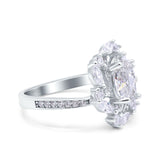 Floral Oval Natural Stone Cocktail Ring