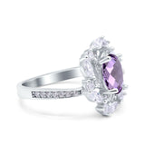 Floral Oval Natural Stone Cocktail Ring