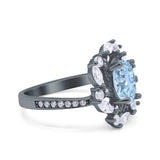 Floral Oval Natural Stone Cocktail Ring