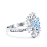 Floral Oval Natural Stone Cocktail Ring