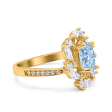 Floral Oval Natural Stone Cocktail Ring