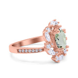 Floral Oval Natural Stone Cocktail Ring