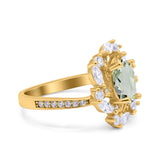 Floral Oval Natural Stone Cocktail Ring