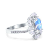 Floral Oval Natural Stone Cocktail Ring
