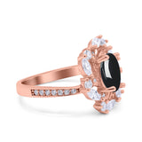 Floral Oval Natural Stone Cocktail Ring