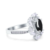 Floral Oval Natural Stone Cocktail Ring