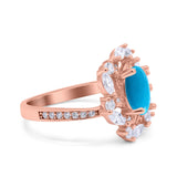 Floral Oval Natural Stone Cocktail Ring