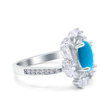 Floral Oval Natural Stone Cocktail Ring