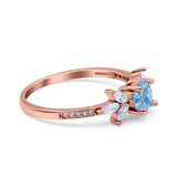 Art Deco Round Natural Stone Floral Ring