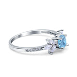 Art Deco Round Natural Stone Floral Ring