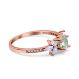 Art Deco Round Natural Stone Floral Ring