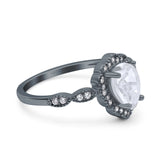 Vintage Style Pear Teardrop Natural Stone Ring