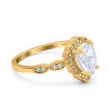 Vintage Style Pear Teardrop Natural Stone Ring