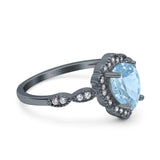 Vintage Style Pear Teardrop Natural Stone Ring