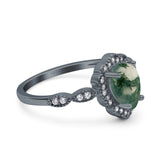 Vintage Style Pear Teardrop Natural Stone Ring