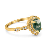 Vintage Style Pear Teardrop Natural Stone Ring